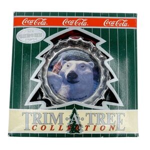 Coca-Cola Polar Bear Ornament with Red Accents